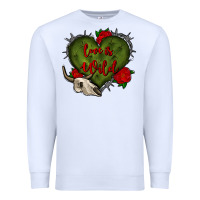 White love is wild with bullskull olivia Premium Sweatshirt - OliviaCreatesArt