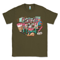 Army Green coffee teach repeat teacher Classic Tee - NancyCooperArtShop