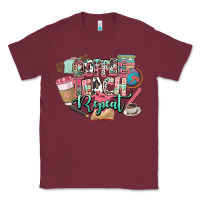 Burgundy coffee teach repeat teacher Classic Tee - NancyCooperArtShop