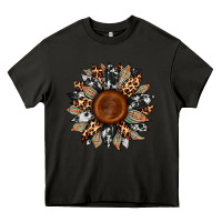 Asphalt cowhide leopard aztec sunflower Heavy Core Tee - Artiststas