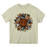 Mossy cowhide leopard aztec sunflower Heavy Core Tee - Artiststas
