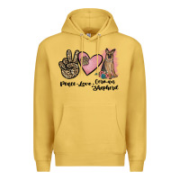 Antique Gold peace love german shepherd Premium Hoodie - JahusDesignShop