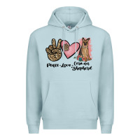 Blue Mist peace love german shepherd Premium Hoodie - JahusDesignShop
