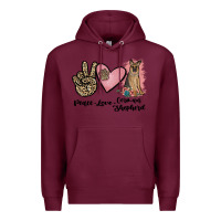 Burgundy peace love german shepherd Premium Hoodie - JahusDesignShop