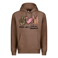 Chestnut peace love german shepherd Premium Hoodie - JahusDesignShop