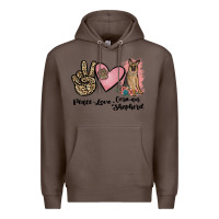Coffee peace love german shepherd Premium Hoodie - JahusDesignShop