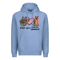 Colony Blue peace love german shepherd Premium Hoodie - JahusDesignShop