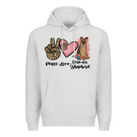 Dove Grey peace love german shepherd Premium Hoodie - JahusDesignShop