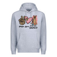 Heather Grey peace love german shepherd Premium Hoodie - JahusDesignShop