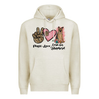 Oatmeal Heather peace love german shepherd Premium Hoodie - JahusDesignShop