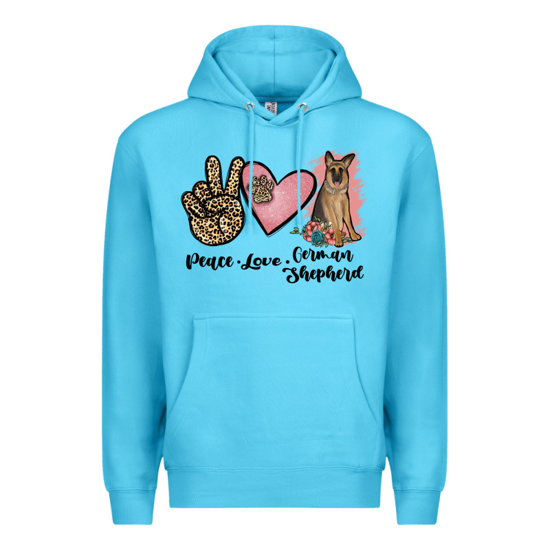 Peace Love German Shepherd Premium Hoodie by JahusDesignShop | Teevron