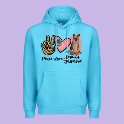 Peace Love German Shepherd Premium Hoodie Designed By Jahusdesignshop