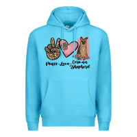 Ocean Blue peace love german shepherd Premium Hoodie - JahusDesignShop