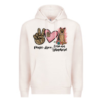 Pale Pink peace love german shepherd Premium Hoodie - JahusDesignShop