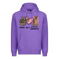 Purple peace love german shepherd Premium Hoodie - JahusDesignShop