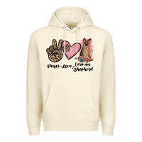 Sandshell peace love german shepherd Premium Hoodie - JahusDesignShop