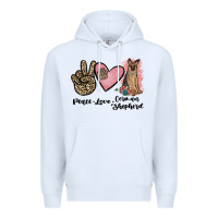 White peace love german shepherd Premium Hoodie - JahusDesignShop