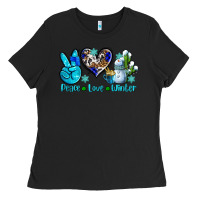 Black peace love winter ado Ladies Tee - AdoDesignShop