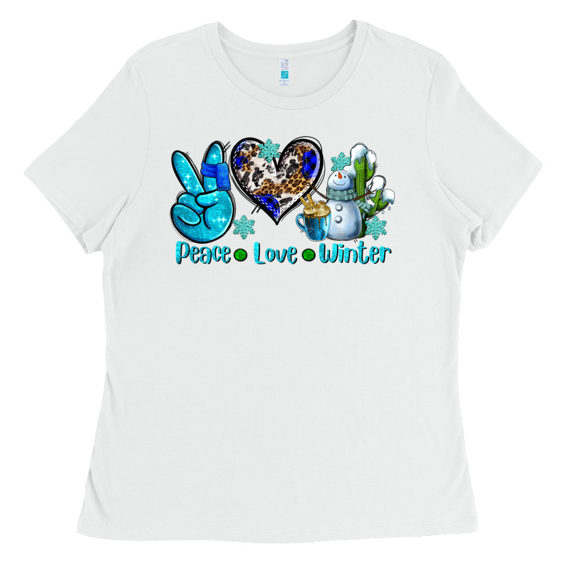 Peace Love Winter Ado Ladies Tee by AdoDesignShop | Teevron