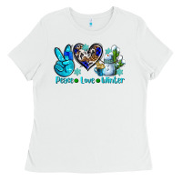White peace love winter ado Ladies Tee - AdoDesignShop
