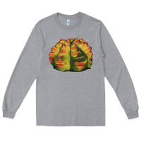 Heather Grey Gymnocalycium Variegated Cactus Long Sleeve Tee - LillyAllenDesigns