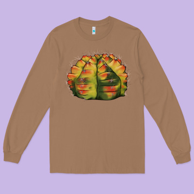 Gymnocalycium Variegated Cactus Long Sleeve Tee Designed By Lillyallendesigns