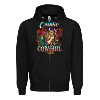 Black Cosmic Cowgirl Zipper Hoodie - HowdyJamesFarm