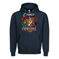 Navy Cosmic Cowgirl Zipper Hoodie - HowdyJamesFarm
