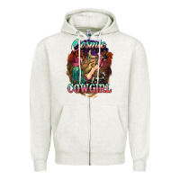 Oatmeal Heather Cosmic Cowgirl Zipper Hoodie - HowdyJamesFarm