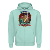 Seafoam Cosmic Cowgirl Zipper Hoodie - HowdyJamesFarm