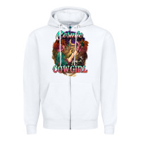 White Cosmic Cowgirl Zipper Hoodie - HowdyJamesFarm
