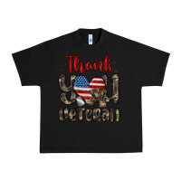 Black thank you veteran Urban Heavy Tee - MaliasSmallBusiness