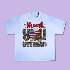 Thank You Veteran Urban Heavy Tee Designed By Maliassmallbusiness