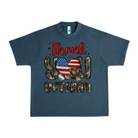 Midnight Navy thank you veteran Urban Heavy Tee - MaliasSmallBusiness