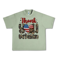 Oil Green thank you veteran Urban Heavy Tee - MaliasSmallBusiness