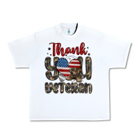 White thank you veteran Urban Heavy Tee - MaliasSmallBusiness