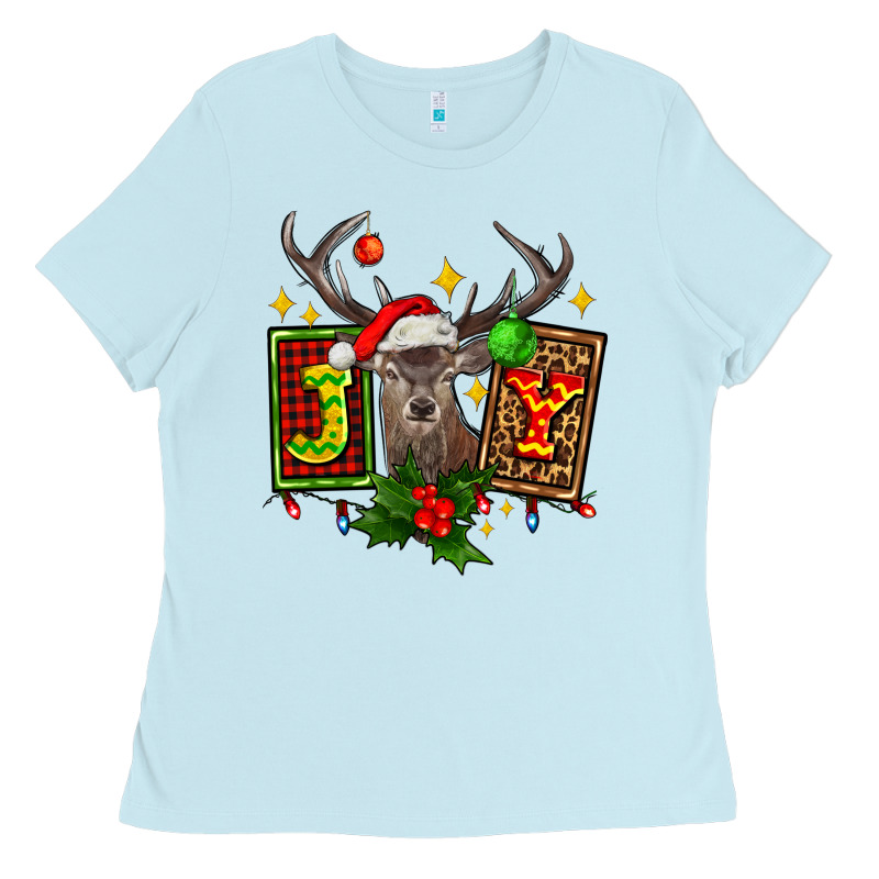 Joy With Reindeer Ado Ladies Tee by AdoDesignShop | Teevron