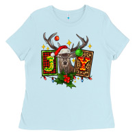 Baby Blue joy with reindeer ado Ladies Tee - AdoDesignShop