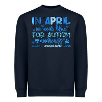 Navy in april we wear blue for autism awareness Heavyweight Sweatshirt - Artiststas
