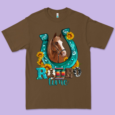 Horseshoe Rodeo Time Premium Tee Designed By Artiststas