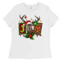White joy with reindeer ado Ladies Tee - AdoDesignShop