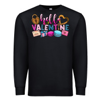 Black hello valentine Premium Sweatshirt - OliviaCreatesArt