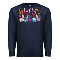 Navy hello valentine Premium Sweatshirt - OliviaCreatesArt
