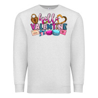 Oatmeal Heather hello valentine Premium Sweatshirt - OliviaCreatesArt
