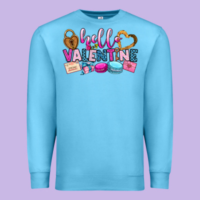 Hello Valentine Premium Sweatshirt Designed By Oliviacreatesart