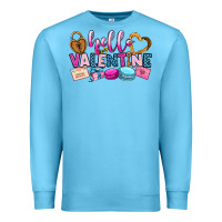 Ocean Blue hello valentine Premium Sweatshirt - OliviaCreatesArt