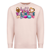 Pale Pink hello valentine Premium Sweatshirt - OliviaCreatesArt