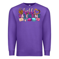 Purple hello valentine Premium Sweatshirt - OliviaCreatesArt