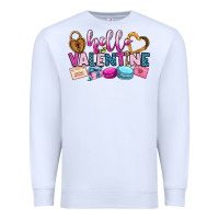White hello valentine Premium Sweatshirt - OliviaCreatesArt