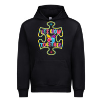 Black Let s Grow Together Urban Hoodie - CowhideDigitalArt